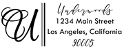 Double lines Letter U Monogram Stamp Sample